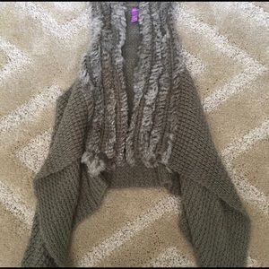 Olivia M Jackets & Coats - Olivia M Sweater Vest trimmed with Rabbit fur Olivia M Jackets & Coats - Olivia M Sweater Vest trimmed with Rabbit fur